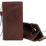 Genuine natural leather Case for LG V40 book wallet cover slim dark cards slots premium handmade jafo 48