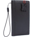 Black genuine vintage leather case for Samsung Galaxy Note 8 with card slots, slim handmade book wallet cover by DavisCase.