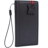 Echte Vintage-Lederhülle für Samsung Galaxy Note 8, Buch-Brieftaschen-Abdeckung, Kartenfächer, schwarz, schlankes Daviscase 