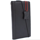Echte Vintage-Lederhülle für Samsung Galaxy Note 8, Buch-Brieftaschen-Abdeckung, Kartenfächer, schwarz, schlankes Daviscase 