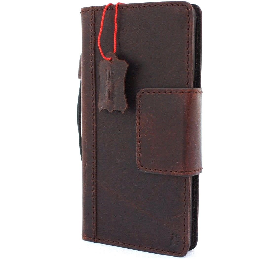 Genuine vintage leather Samsung Galaxy Note 8 wallet case with card slots, magnetic closure, slim design, handcrafted by DAVISCASE.