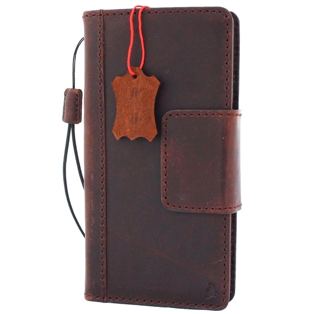 Genuine vintage leather Samsung Galaxy Note 8 wallet case with magnetic closure, card slots, slim holder, handmade by DAVISCASE