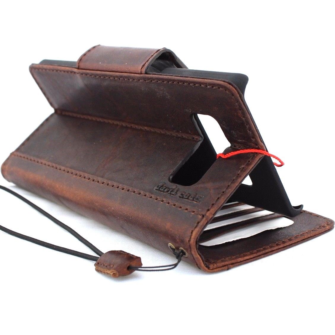 Genuine vintage leather Samsung Galaxy Note 8 leather wallet case with magnetic closure, card slots, and slim design by DAVISCASE.