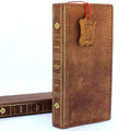 Handmade genuine leather Samsung Galaxy Note 8 Bible wallet case with card slots, slim design, and soft vintage finish.
