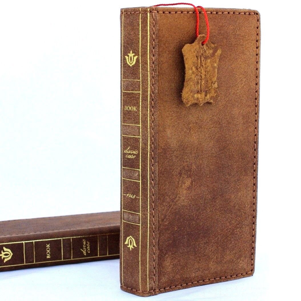 Handmade genuine leather Samsung Galaxy Note 8 Bible wallet case with card slots, slim design, and soft vintage finish.