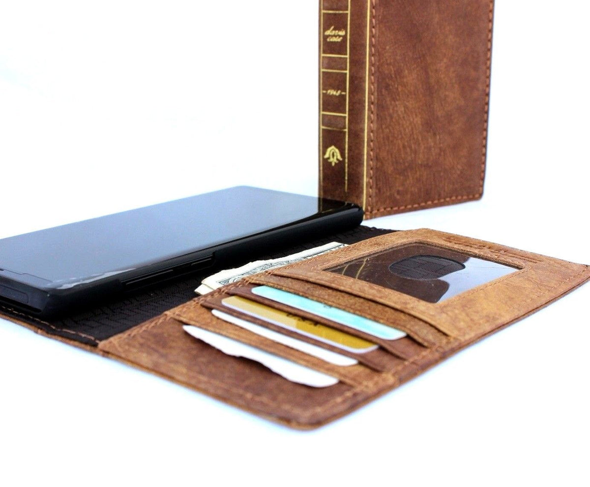 Genuine leather Samsung Galaxy Note 8 Bible wallet case with card slots, vintage soft leather, slim design, wireless charging compatible