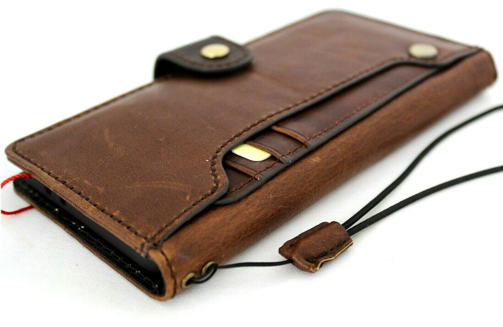 Genuine vintage leather Samsung Galaxy S21 Plus wallet case by DAVISCASE with card slots and soft rubber inner lining.