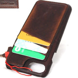 genuine leather Case for iPhone 7 cover magnetic cards stand holder slim vintage brown daviscase