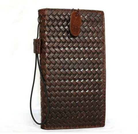 Genuine Leather case for iPhone SE 2 2020 cover book  Brown Soft wallet cards business slim Wireless charging DavisCase 8