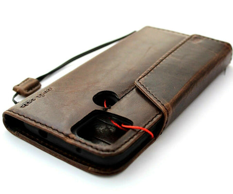 Genuine Dark Leather Case for Google Pixel 5A 5G Book Wallet holder  Magnetic Retro Stand Luxury IL Davis