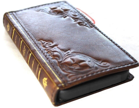 Genuine Leather For Galaxy s22 s21 s20 S23 S24 Ultra Note 10 20 21 A71 A51 A12 A31 4G 5G Case plus Art Wallet Bible Book Vintage Style  Cover Wireless Full Grain Davis luxury Diy Mini