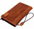 Genuine full leather iPhone 6/6s case with wallet credit holder, handmade luxury Apple phone cover in classic design.