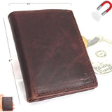 Men's Genuine Leather mini Wallet maximum slim Cards slots coins zipper magnetic brown soft  daviscase