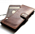 Genuine vintage leather Samsung Galaxy Note 9 case by DavisCase with wallet design, card slots, and secure closure.