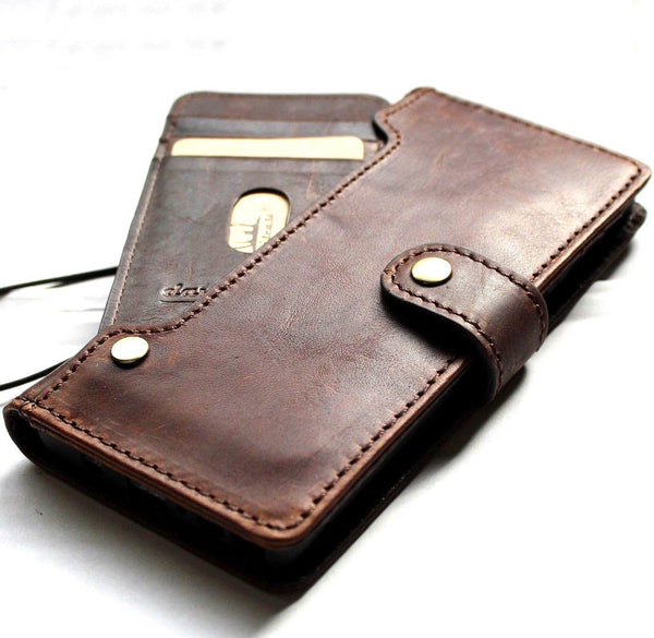 Echte Vintage-Lederhülle für Samsung Galaxy Note 9, handgefertigt, mit Brieftaschenverschluss, luxuriöse Abdeckung, Kartenfächer, kabelloses Laden, DavisCase