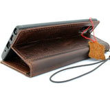 Genuine Real Leather case for Samsung Galaxy Note 10 Plus book slim holder slots rubber stand window wireless charger
