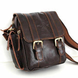 Sac en Cuir Pleine Fleur Véritable Pochette de Taille Vintage Luxe Cross body Ceinture Canva Marron Davis