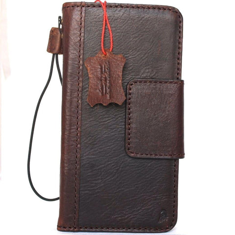 Echte Vintage-Lederhülle für Samsung Galaxy Note 8, Buch-Brieftasche, Magnetverschluss, Kartenfächer, braun, schlankes Daviscase