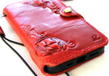 Genuine Leather For Galaxy s22 s21 s20 S23 S24 Ultra FE Plus Case s9 Note A71 A52 A52s A53 A12 A31 a32 4G 5G plus 9 8 Wallet Book Vintage Style Credit Cover Wireless Full Grain Davis luxury Art Mini clasp Decorated Red