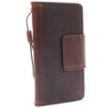 Genuine vintage leather LG G7 phone case with card slots, magnetic cover, soft stand, and slim wallet design.