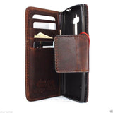 Genuine vintage leather Case for LG Stylus 2 book wallet magnet cover dark brown cards slots slim handmade daviscase