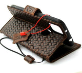 Genuine Dark Leather Case for Google Pixel 5A 5G Book Wallet holder  Magnetic Retro Stand Luxury IL Davis Art