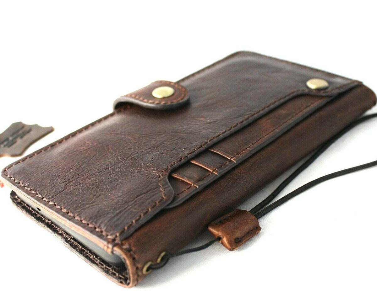 Genuine vintage leather Samsung Galaxy S20 Plus case by DavisCase, soft wallet cover with card holder and rubber ID slot.