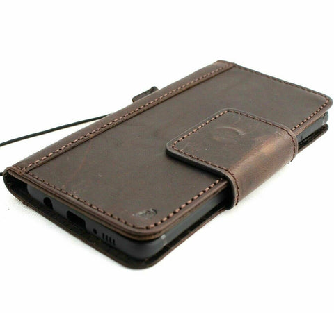 Echtleder-Hülle für Samsung Galaxy S10e, Buch-Brieftaschen-Abdeckung, Kartenverschluss, Aufladen, dunkles Luxuey Pro Slim Daviscase