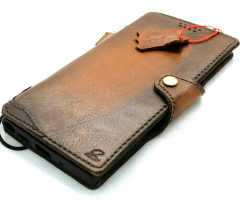 Genuine Leather Case For Samsung Galaxy S21 Ultra 5G Book Wallet Handmade Holder Cover Wireless Charging  Top Grain Daviscase Oiled