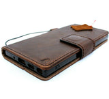 Genuine Vintage leather case for Samsung Galaxy Note 10 PLUS book wallet soft Removable holder slots rubber stand window detachable magnetic Dark brown