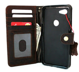 Echtledertasche für Google Pixel 3A XL, Buch-Brieftasche, handgefertigt, weicher Halter, Retro-Luxus-Davis-Flip-Gummi