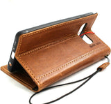 Echtleder-Hülle für Samsung Galaxy S10e, Buch-Brieftaschen-Abdeckung, Karten, kabelloses Laden, Tan Luxuey Pro Slim Daviscase