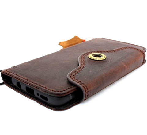 Genuine high quality natural leather Case for Samsung Galaxy S9 book Jafo design wallet handmade cover wireless chargeing Businesse daviscase Dark