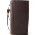 Handmade genuine leather wallet case for Huawei Mate 20 Pro by DAVISCASE, featuring a retro design and wireless charging compatibility.