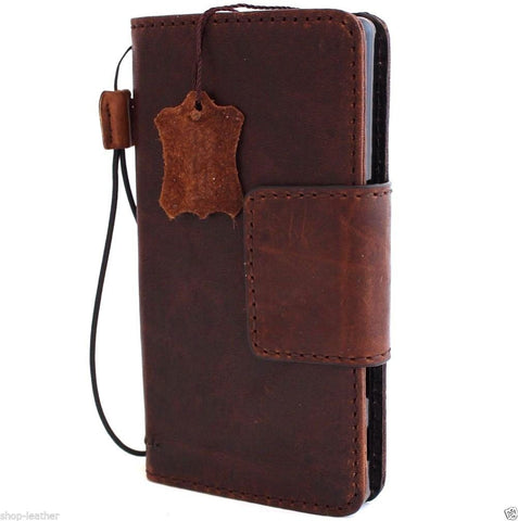 Genuine Vintage Italian Leather  Case  for sony Xperia Z5 5 II (2020) book wallet Handmade De Luxury
