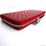 Genuine real leather woman purse tote wallet zipper Coins red credit cards Money Red