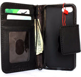 Echtes ECHTES Leder für iPhone 7, magnetisch, schwarz, Schutzhülle, Brieftasche, Kreditkartenetui, Buch, luxuriös, Rfid Pay, EU