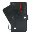 Black genuine Italian leather Samsung Galaxy S21 book wallet case by DAVISCASE with handmade design and rubber holder for wireless charging