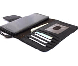 Echte Vintage-Öllederhülle für Samsung Galaxy S8 Plus, Book Wallet, magnetisch, schwarz
