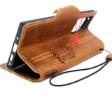 Genuine Tanned Leather Case for Samsung Galaxy Note 20 Ultra 5G book wallet handmade rubber credit cards holder cover Wireless charging DavisCase