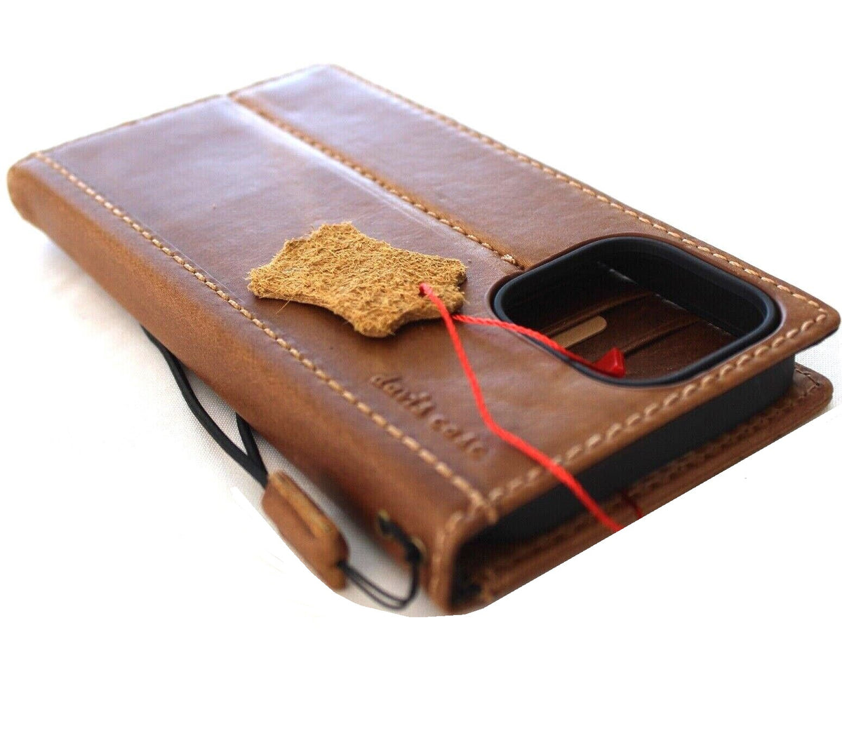 Handmade genuine leather phone case for iPhone models with card slots and luxury stamping, compatible with Apple iPhone 12 to 17 Pro Max.