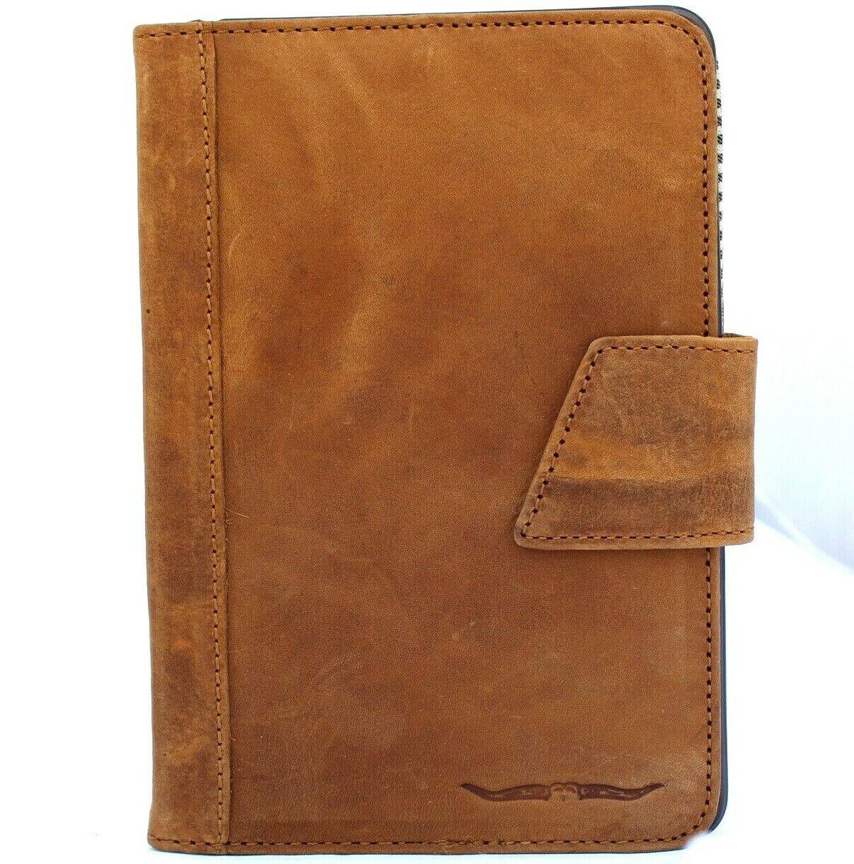 Vintage-style genuine leather case for Apple iPad Mini 6 by DAVISCASE with card slots and rubber accents.