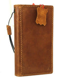 Genuine Natural Tan Leather Case For Apple iPhone 12 Book ID Window Wallet Vintage Credit Cards Slots Soft Cover Full Grain Slim DavisCase