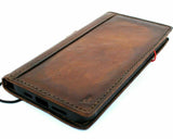 Genuine Dark Leather Case for Apple iPhone 11 Pro Cover Vintage Look Wallet Credit Card Holder Book Luxury Holder Slim Oiled Wireless Charging Davis 1948