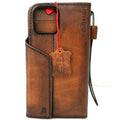 Handmade genuine leather phone case for iPhone 17, 14, 15, 16 Pro Max, SE, wallet book style with magnetic closure by DAVISCASE.