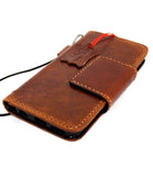 Véritable cuir italien iPhone 6 6s vintage housse de boîtier faite à la main avec portefeuille porte-crédit luxe