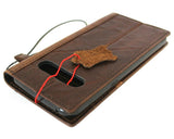 Genuine Dark Leather Case for LG V60 Book Wallet Cover Slim Soft Brown Cards Slots Vintage Style Handmade DavisCase