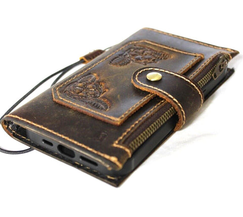 Genuine Leather Case for Google Pixel 6 6a 7A 7 8 pro Book Wallet Closure  Holder Retro Stand Luxury Wireless Charging Zip Embedding decorations