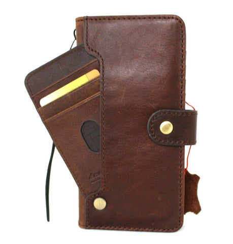 Genuine Top Grain leather Case for Samsung Galaxy S21 Ultra 5G book Jafo wallet handmade rubber holder cover wireless charger Business daviscase Dark