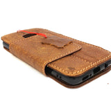 Étui en cuir véritable pour Samsung Galaxy S9 Plus couverture de portefeuille de livre cartes amovibles détachables bbslots fenêtre d'identification vintage marron slim daviscase